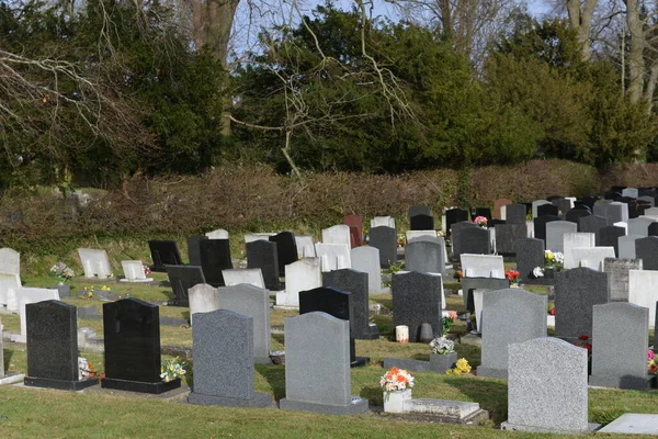 Gravestones Stand Cemetery — стоковое фото