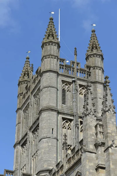 View Church Steeple Tower Blue Sky — стокове фото