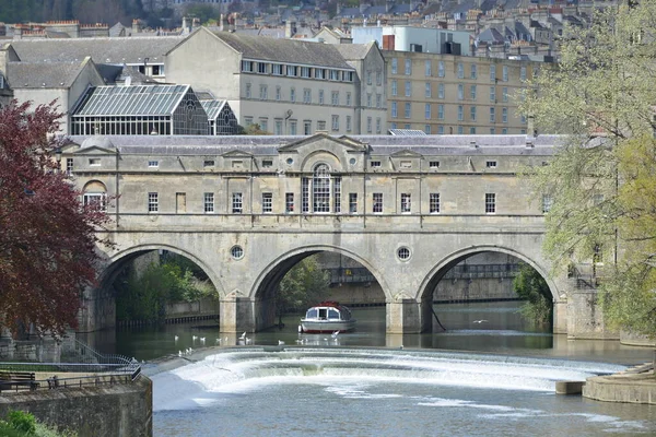 View Pulteney Bridge River Avon Bath England Designed Georgian Palladian — Stock Photo, Image