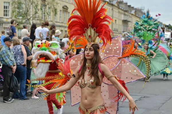 Dancers Costumes Takes Part Bath Carnival July 2016 Bath Famous — Stock Photo, Image