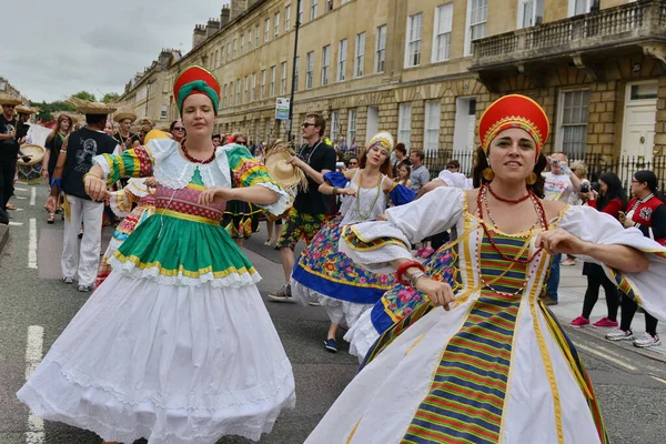 Dancers Costumes Takes Part Bath Carnival July 2016 Bath Famous — Stock Photo, Image