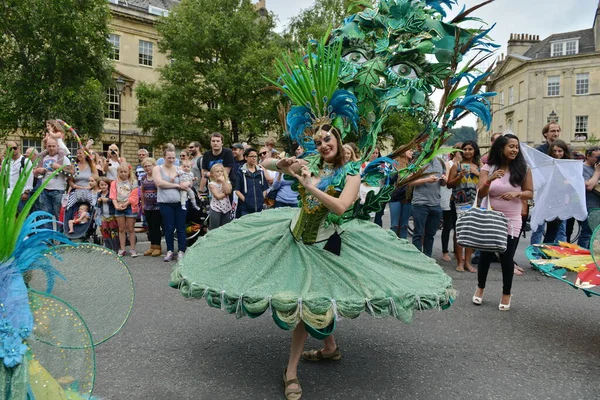 Dancer Costume Takes Part Bath Carnival July 2016 Bath Famous — Stock Photo, Image