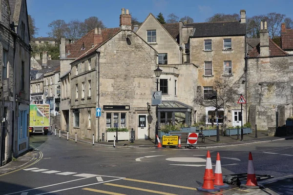 A street is seen in the town centre on March 16, 2021 in Bradford on Avon, UK.