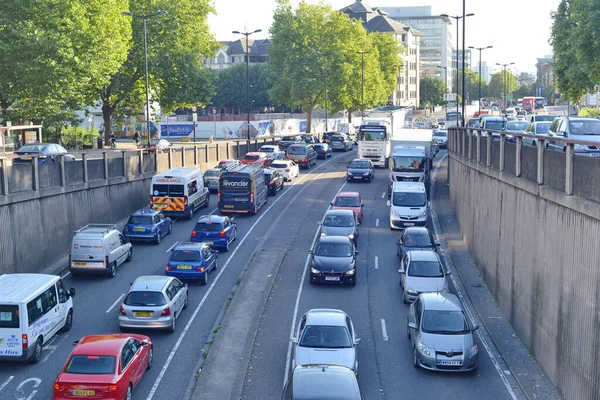 Bristol October 2016 Slow Moving Traffic Snakes Its Way City — Stock Photo, Image