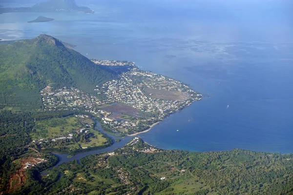 aerial view of the coast city