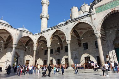 Istanbul, Turkey-may 9, 2018: tourists visiting the Blue mosque 