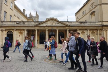 Bath, UK - May 9, 2018: View of street in the city 