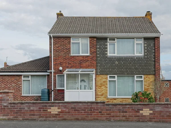 Buitenaanzicht Van Een Traditioneel Stenen Huis Straat Een Engelse Stad — Stockfoto