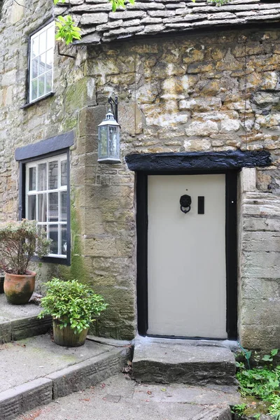 Porte Entrée Une Belle Maison Ancienne Dans Une Rue Une — Photo