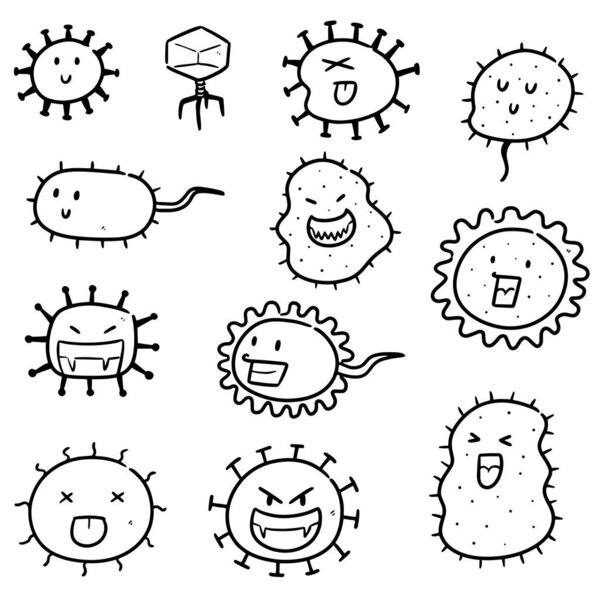 векторный набор бактерий и вирусов
