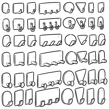 vektör set duvar kanca