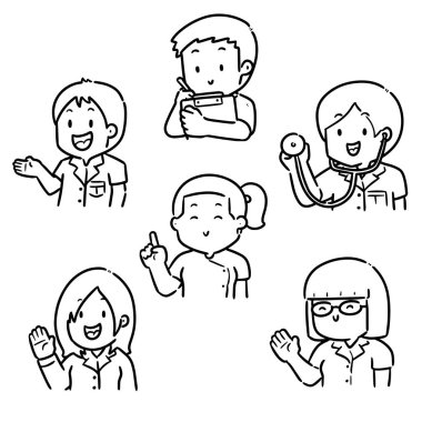 vektör tıbbi personel seti