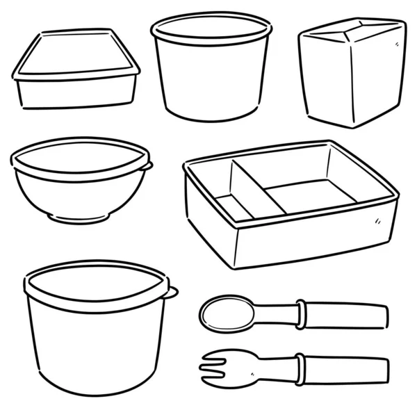 向量集的食品容器 — 图库矢量图片