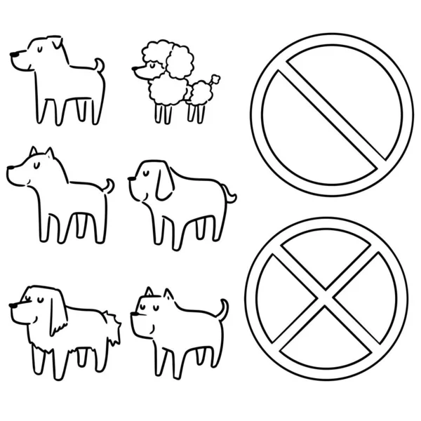 Vector Set Dog Allowed Sign — Stock vektor