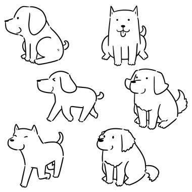 vektör köpek kümesi