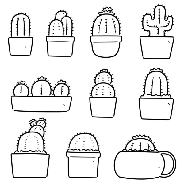 Vector Set Cactus — Stock Vector