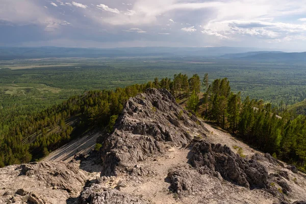 Vista Montanha Para Vale Tunkinskaya — Fotografia de Stock