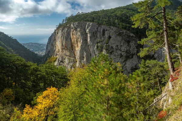 Hermosas Rocas Garganta Uch Kosh Yalta Crimea Fotos de stock