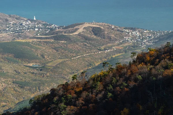 Pohled Hory Jižní Pobřeží Krymu Obec Malorechenskoe — Stock fotografie