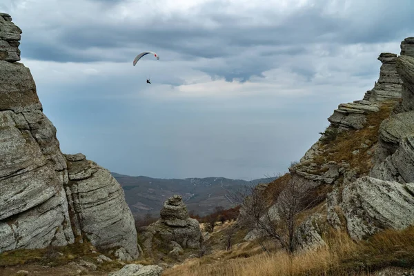 Paraglider Flies Black Sea — Stock fotografie
