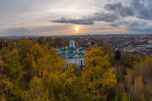 Αεροφωτογραφία Της Ορθόδοξης Εκκλησίας Στο Ιρκούτσκ — Φωτογραφία Αρχείου