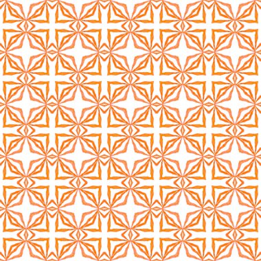 Suluboya, kiremit sınırını tekrarlıyor. Turuncu modern boho şık yaz tasarımı. Tekrar eden mayo tasarımı. Tekstil hazır ilahi baskı, mayo kumaş, duvar kağıdı, ambalaj..