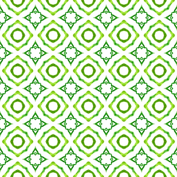 Fondo Acuarela Azulejos Verde Increíble Diseño Boho Chic Verano Pintado — Foto de Stock