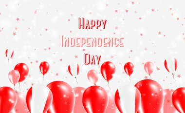 Peru Bağımsızlık Günü Vatanseverlik Tasarımı. Peru Ulusal Renkleri 'nde balonlar. Bağımsızlık Günü Kutlama Kartın kutlu olsun..