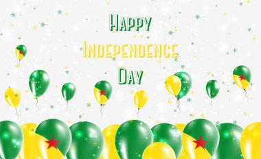 Fransız Guyanası Bağımsızlık Günü Vatansever Tasarımı. Fransız Guyanası Ulusal Renkleri 'nde balonlar. Bağımsızlık Günü Kutlama Kartın kutlu olsun..