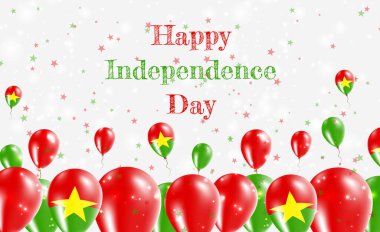 Burkina Faso Bağımsızlık Günü Vatansever Tasarımı. Burkinabe Ulusal Renkleri 'nde balonlar. Bağımsızlık Günü Kutlama Kartın kutlu olsun..