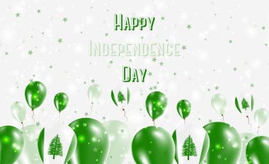 Norfolk Adası Bağımsızlık Günü Tasarımı. Norfolk Adası Ulusal Renkleri 'nde balonlar. Bağımsızlık Günü Kutlama Kartın kutlu olsun..