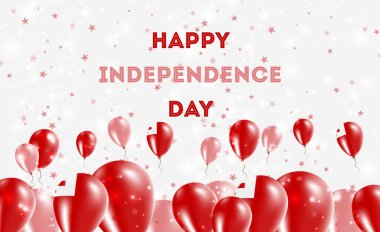 Tonga Bağımsızlık Günü Vatanseverlik Tasarımı. Tongan Ulusal Renkleri 'nde balonlar. Bağımsızlık Günü Kutlama Kartın kutlu olsun..