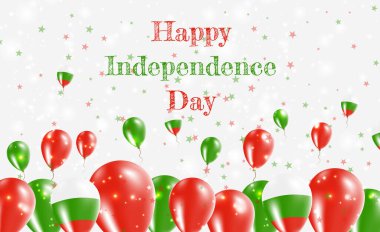 Bulgaristan 'ın Bağımsızlık Günü Vatansever Tasarımı. Bulgar Ulusal Renklerinde balonlar. Bağımsızlık Günü Kutlama Kartın kutlu olsun..