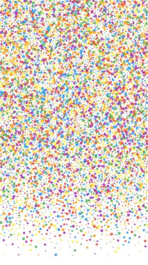 Muhteşem şenlik konfetileri. Kutlama yıldızları. Beyaz arka planda neşeli bir konfeti. Büyük şablon şablonu. Dikey vektör arkaplanı.