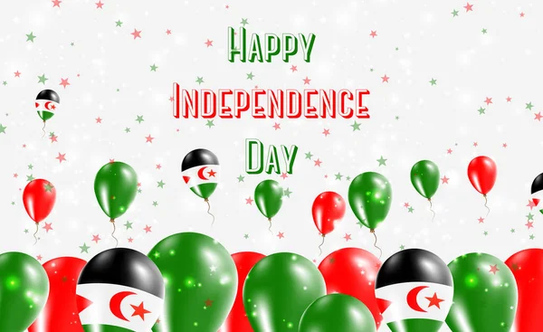 Western Sahara Independence Day Patriotic Design Inglés Globos Colores Nacionales — Archivo Imágenes Vectoriales