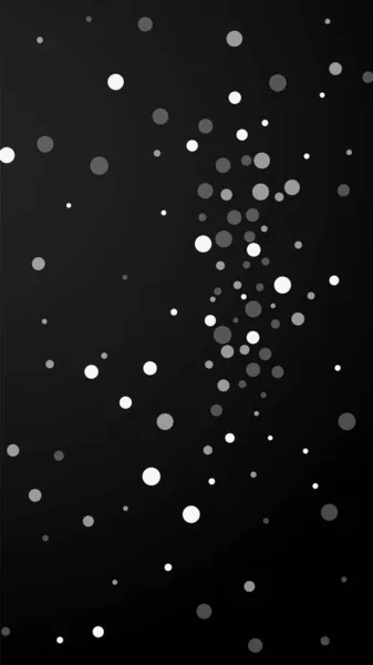 Witte Stippen Kerst Achtergrond Subtiele Vliegende Sneeuwvlokken Sterren Zwarte Achtergrond — Stockvector