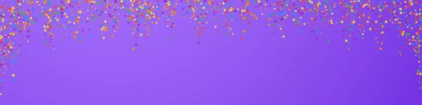 Festlig Charmerende Konfetti Fejringsstjerner Barnlige Lyse Stjerner Violet Baggrund Levende – Stock-vektor