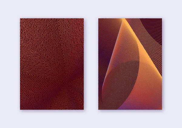 Vorlagenset Für Cover Design Abstrakte Linien Modernes Broschüren Layout Orangefarbene — Stockvektor