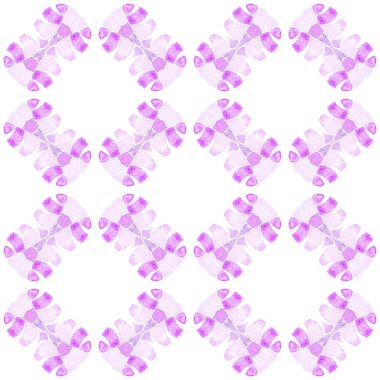Mozaik kusursuz desen. Mor sürpriz boho şık yaz tasarımı. El çizimi yeşil mozaik pürüzsüz sınır. Tekstil hazır şirin baskı, mayo kumaş, duvar kağıdı, ambalaj..