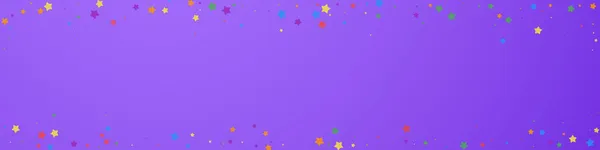 Confeti Festivo Asombroso Estrellas Celebración Estrellas Alegres Sobre Fondo Violeta — Vector de stock