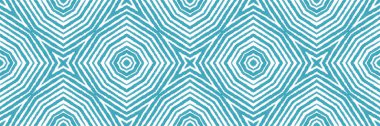Geometrik dikişsiz desen. Turkuaz simetrik kaleydoskop arka planı. El çizimi geometrik kusursuz tasarım. dekoratif tasarım ögesi arkaplan için cazip.