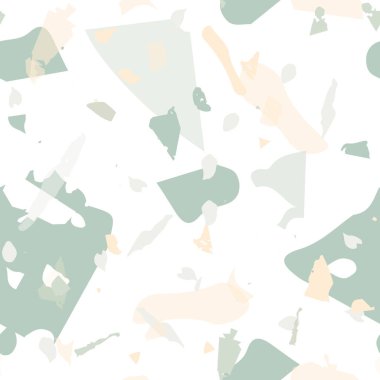 Terrazzo kusursuz desen. İç dekorasyon için minimalist döşeme taşı. Terrazzo pürüzsüz desenli, serin renklerde. Doğal taşlardan, granitten, kuvarstan, mermerden, betondan yapılmış arkaplan. 