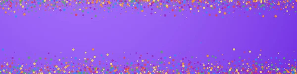 Festlich Großes Konfetti Feierstars Fröhliches Konfetti Auf Violettem Hintergrund Tatsächliche — Stockvektor