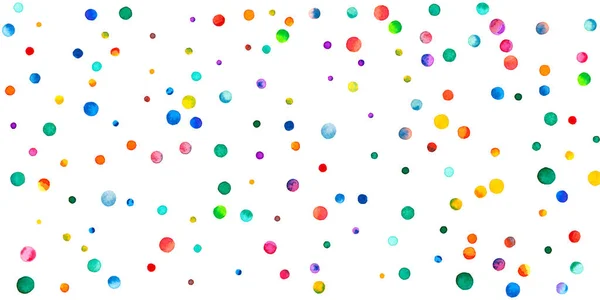 Watercolor Confetti White Background Adorable Rainbow Colored Dots Happy Celebration — Stock Photo, Image
