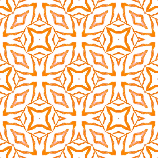 El yapımı Arabesk tasarımı. Turuncu parlak boho şık yaz tasarımı. Oryantal arabesk el çizimi sınır. Tekstil hazır baskı, mayo kumaş, duvar kağıdı, ambalaj..