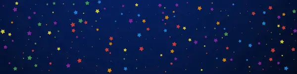 Alışılmadık Bir Ziyafet Konfetisi Kutlama Yıldızları Koyu Mavi Arka Planda — Stok Vektör