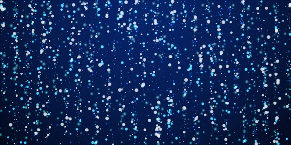 Падающий Снежный Рождественский Фон Тонкие Летящие Снежинки Звезды Фоне Зимнего — стоковый вектор