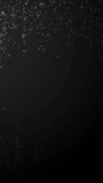 Волшебный Рождественский Фон Тонкие Летящие Снежинки Звезды Черном Фоне Очаровательный — стоковый вектор