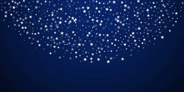 Случайное Падение Звезд Рождественский Фон Тонкие Летящие Снежинки Звезды Темно — стоковый вектор