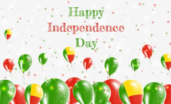 День Независимости Бенина Патриотический Дизайн Воздушные Шары Национальных Цветах Бенина — стоковый вектор
